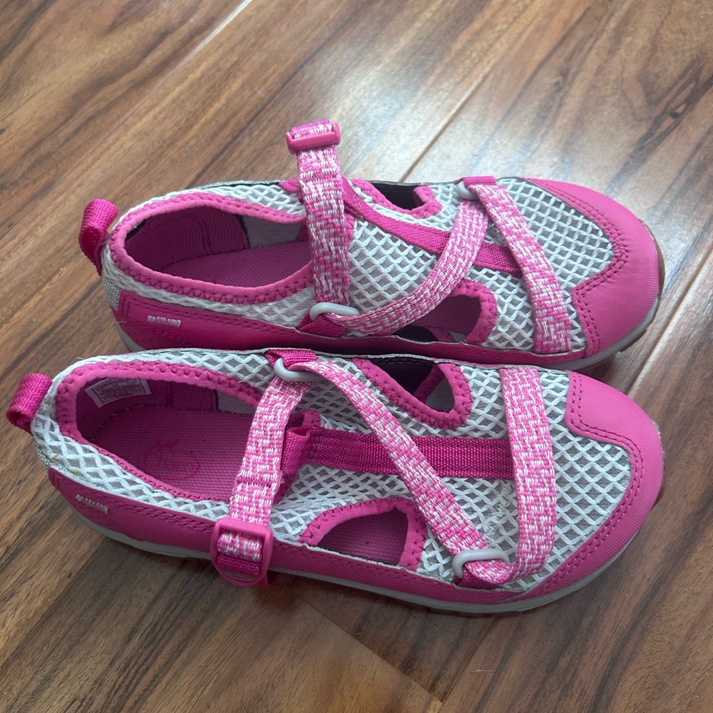 Chaco Pink and White Sandals with Velcro Straps